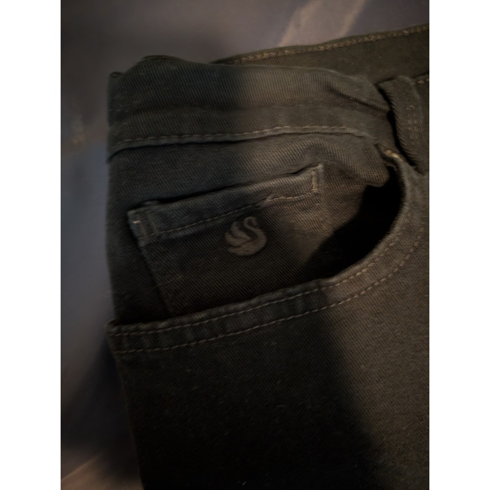 Gloria Vanderbilt High Rise Straight Leg Black Dark Wash Denim Jeans Women's 14S - Picture 5 of 11
